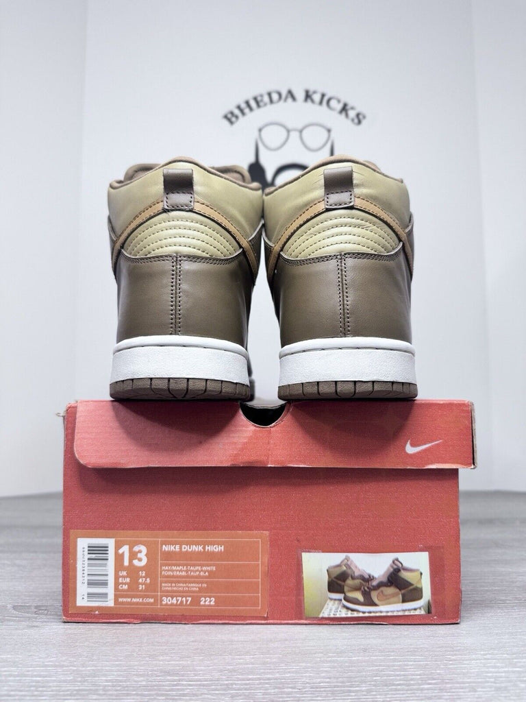 Size 13 -  Nike Dunk High Brown Maple Taupe 2003 304717-222 Preowned Vintage