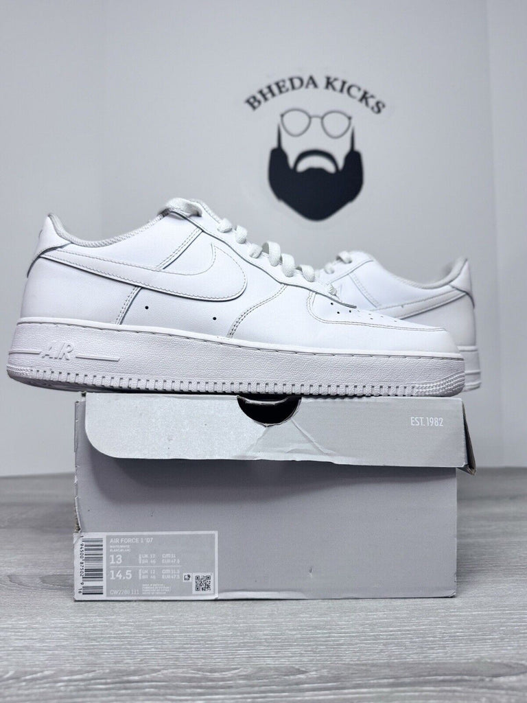 Size 13 - Nike Air Force 1 '07 'Triple White' CW2288-111 Preowned Authentic