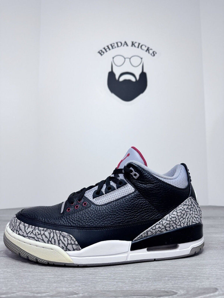 Size 13 - Nike Jordan Retro 3 Black Cement 854262-001 Men Black Grey Red