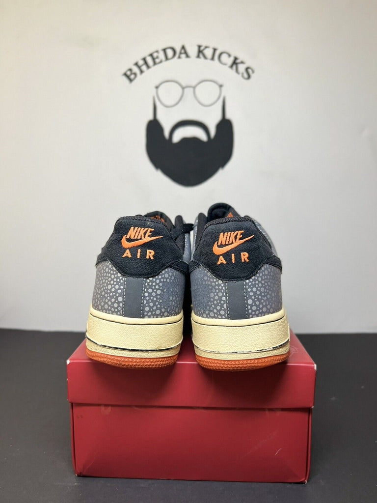 Nike Air Force 1 Low Safari Dark Grey Orange 488298-079 Men's Shoes Size 9.5 Og