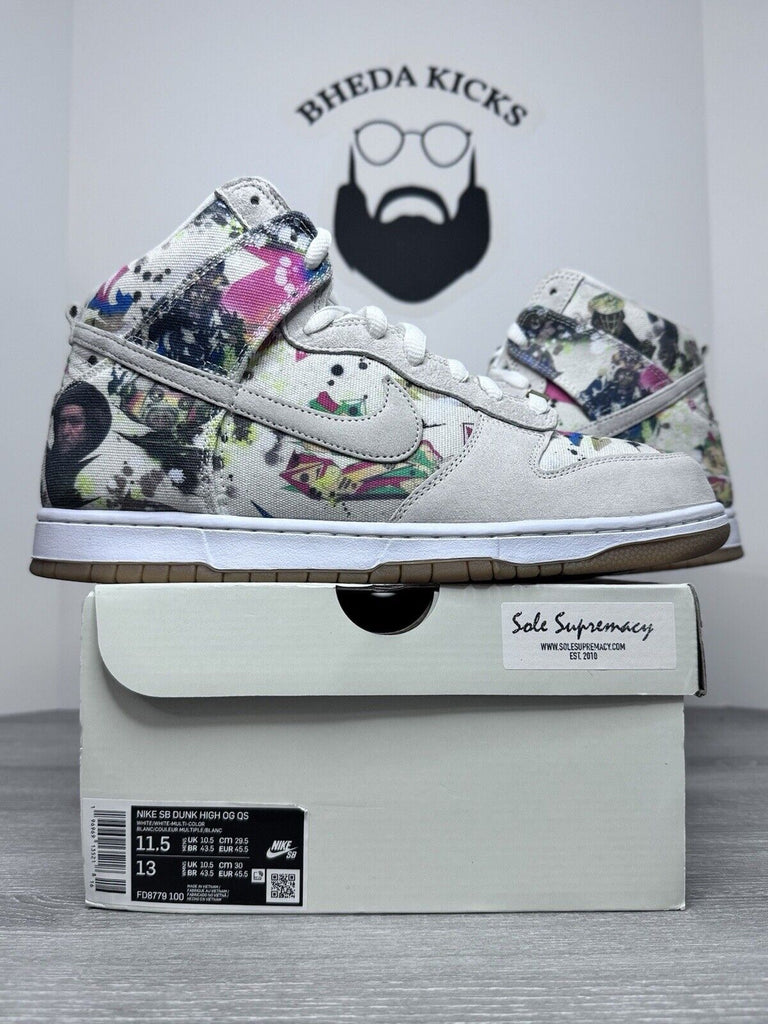 Size 11.5 - Nike SB Dunk High Supreme Rammellzee FD8779-100 Worn Once Og Rare