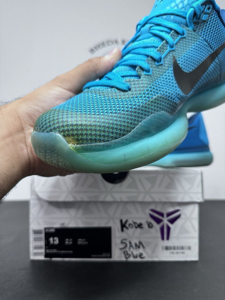 Nike Kobe X 10 5AM Flight Lagoon Blue Green Preowned 2014 Men’s Size 13