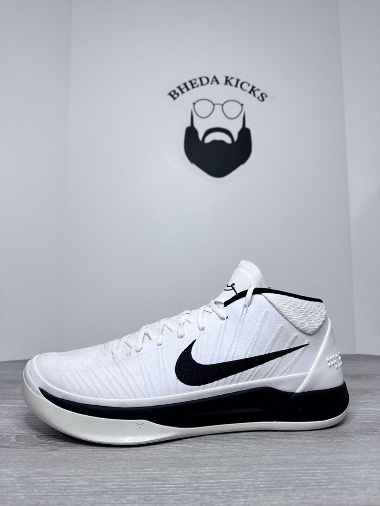 Size 15 - Nike Kobe A.D. Mid White black Suede (942521-101) Preowned