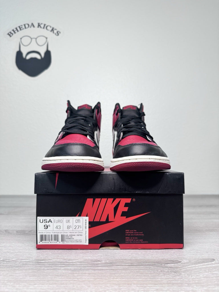 Size 9.5 - Air Jordan 1 Retro High OG Bred Toe Men's Sneakers 555088-610 Worn 1x