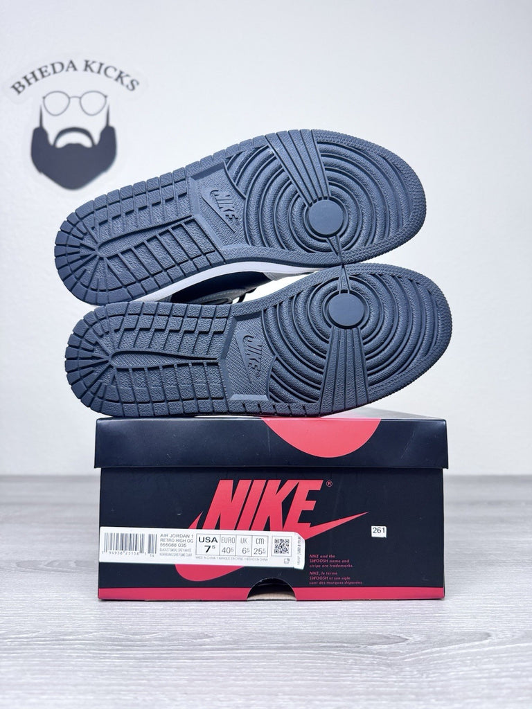 Size 7.5 - Nike Air Jordan 1 Retro High Shadow 2.0 Grey Black 555088-035