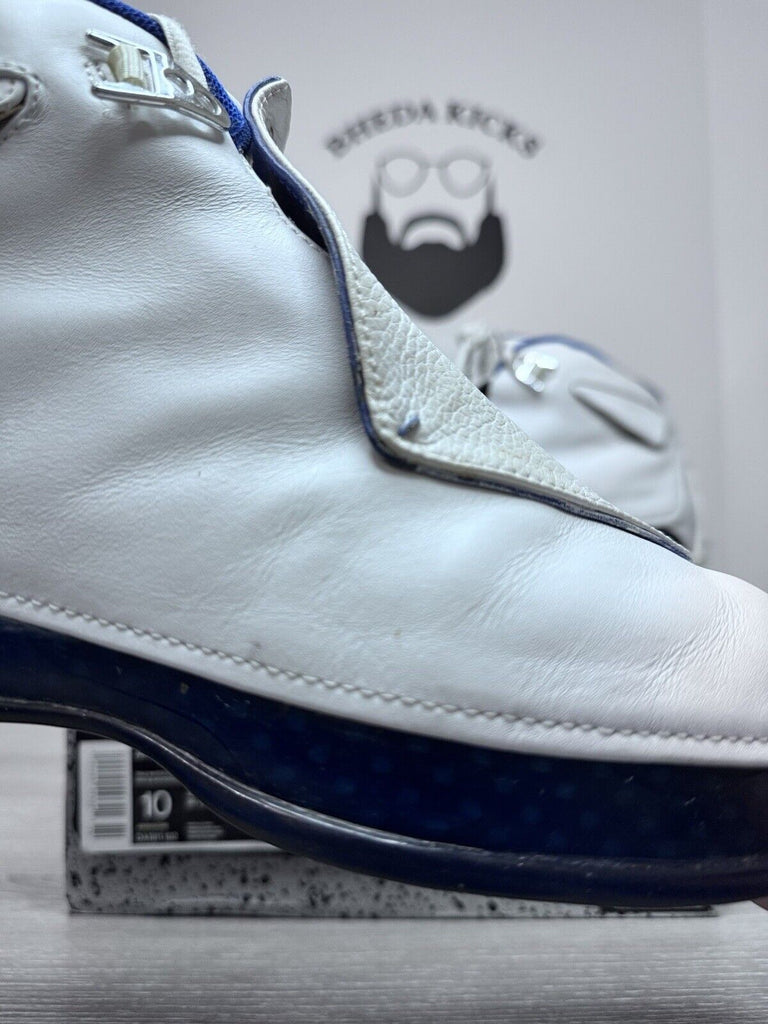 Size 10.5 - Nike Air Jordan 18 OG 'White Sport Royal' Silver 2003 305869-101