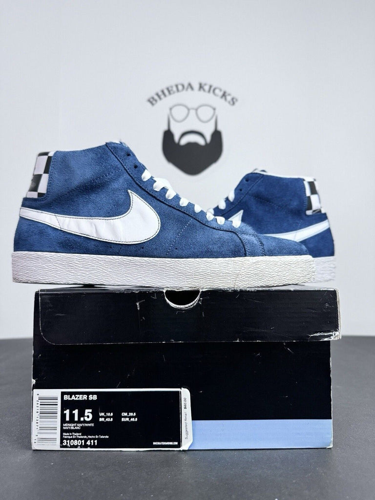 Nike SB Blazer Midnight Navy 310801-411 Preowned Og Authentic Men’s Size 11.5