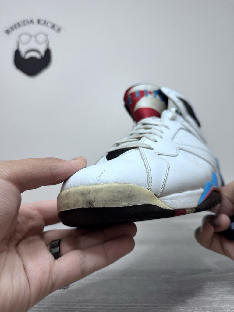 Size 11.5 - Nike Air Jordan 7 VII Retro Orion White Leather Sneaker 304775-105