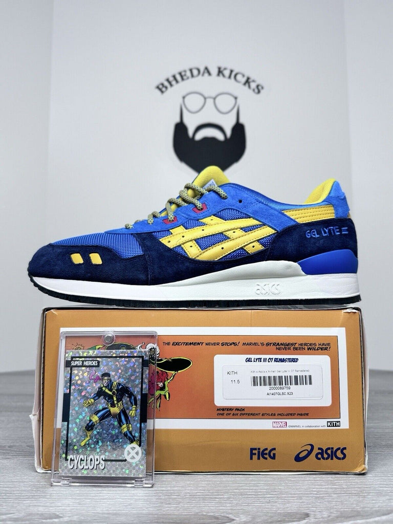 Size 11.5 - Kith X Asics Gel Lyte 3 XMEN Cyclops*Includes Card* NEW DS