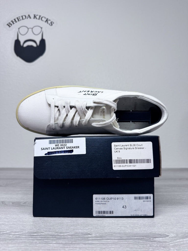 Size 43 EU / 10 US - Saint Laurent Court Canvas Signature Sneaker Preowned