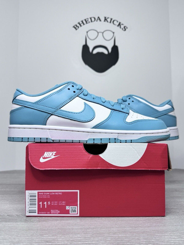 Size 11.5 - Nike Dunk Low Denim Turquoise DV0833-106 Authentic NEW DS