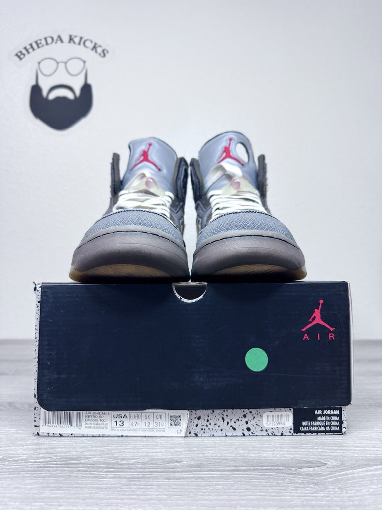 Size 13 - Nike Air Jordan 5 Retro SP x Off-White Mid Muslin CT8480-001 Preowned