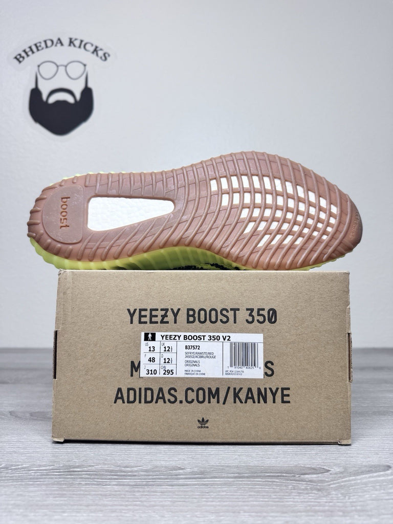 Size 13 - adidas Yeezy Boost 350 V2 Low Semi Frozen Yellow Brand NEW DS