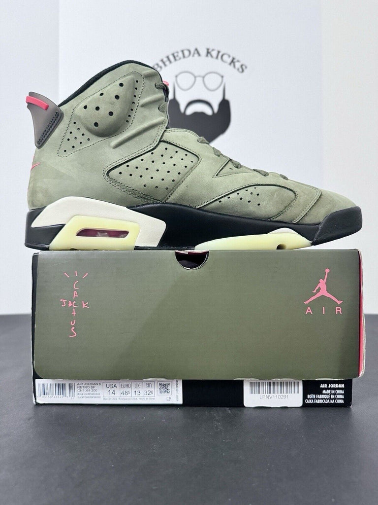 Nike Air Jordan 6 Retro Travis Scott Olive CN1084-200 Khaki Green Men’s Size 14