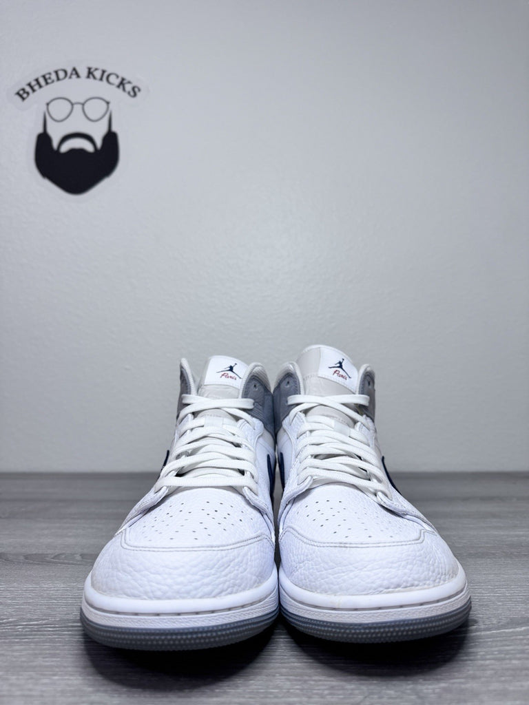 Size 15 - Nike Air Jordan 1 Mid Paris Men's White Midnight Navy DR8038-100