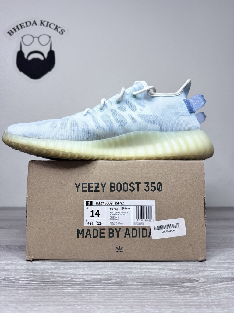 Size 14 - Adidas Men's Yeezy Boost 350 V2 Mono Ice GW2869 Preowned Authentic
