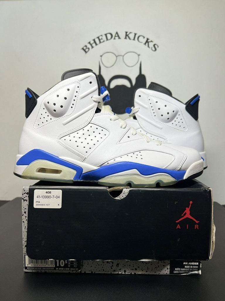 2014 Nike Air Jordan 6 VI Retro Sport Blue 384664-107 Size 10.5 Preowned OG Rare