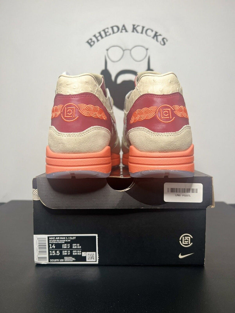 NEW DS Nike Air Max 1 Clot Kiss Of Death 2021 DD1870-100 OG Authentic Size 14