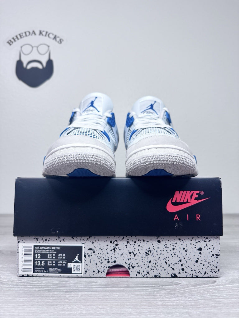 Size 12 - Nike Air Jordan 4 Retro Shoes Preowned Military Blue FV5029-141