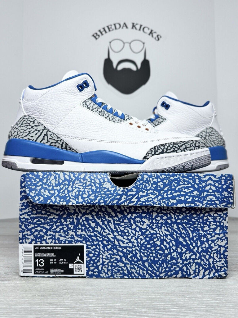 Size 13 - Nike Air Jordan 3 Retro Washington Wizards Blue White CT8532-148