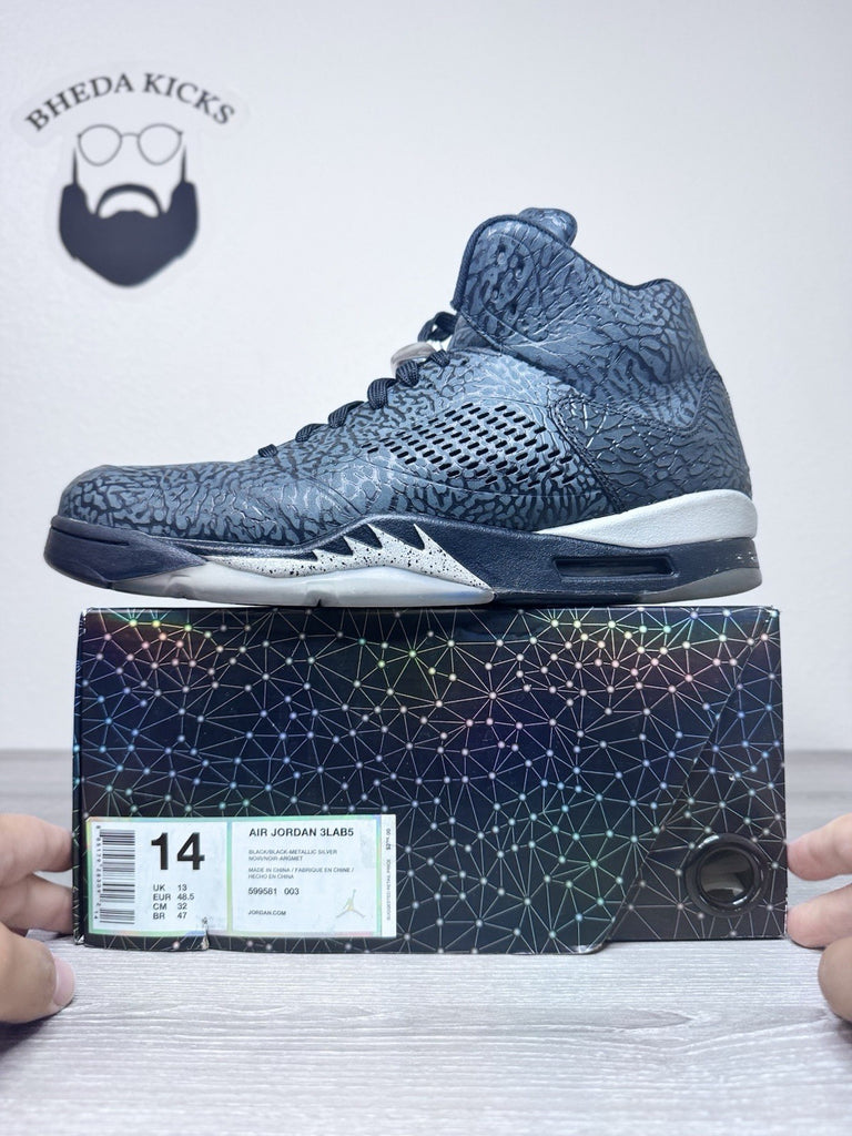 Size 14 - Air Jordan 5 Retro 3Lab5 Elephant Print 599581-003 Preowned Authentic