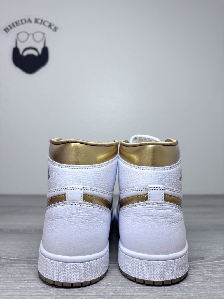Size 14W/12.5M - Nike Air Jordan 1 Retro High OG Metallic Gold White FD2596-107