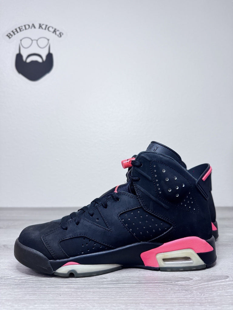 Size 8.5 - Jordan 6 Retro Infrared Black Pink White Suede Leather (384664-023)