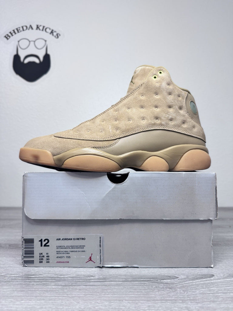 Size 12 - Nike Air Jordan 13 Wheat Men 414571-705 Brown Suede Basketball Shoes