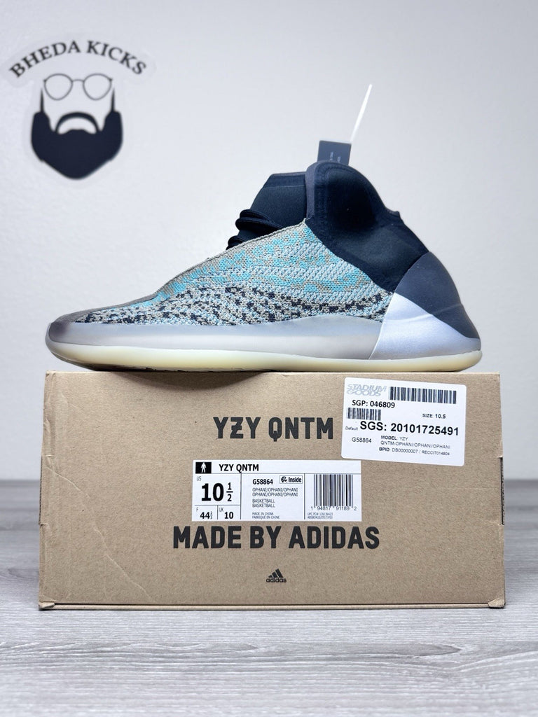 Size 10.5 - Adidas Yeezy QNTM Teal Blue Black Grey Boost Comfort G58864 New