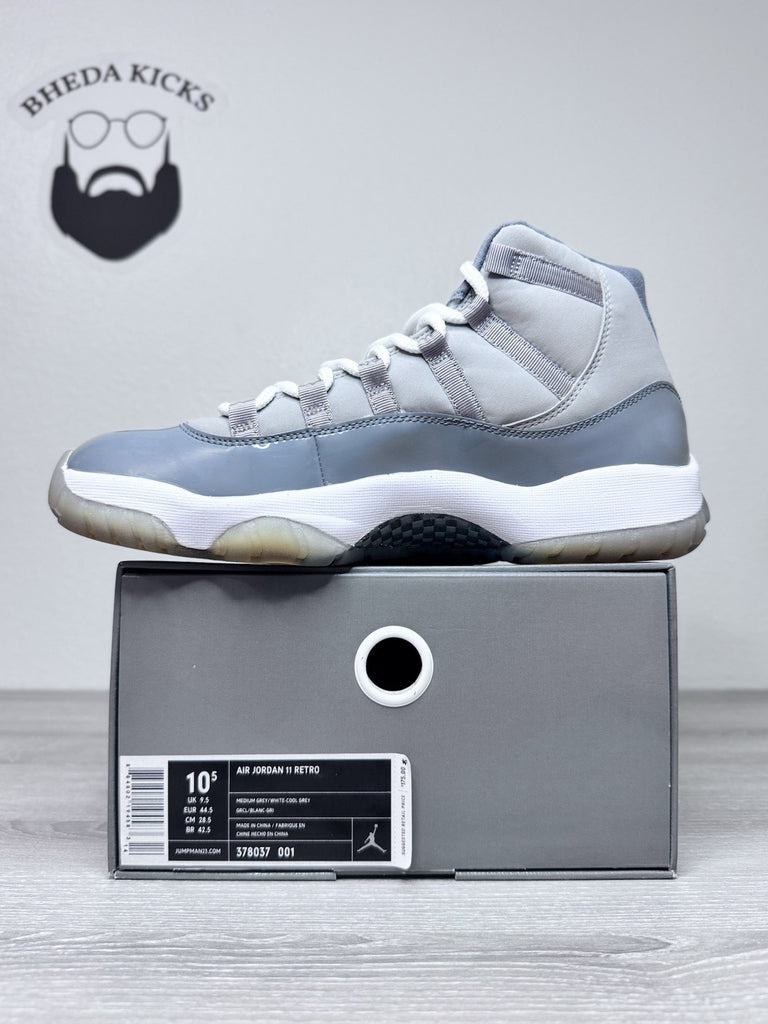 Size 10.5 - Air Jordan 11 Cool Grey 2010 Retro Mens Sneakers 378037-001 New