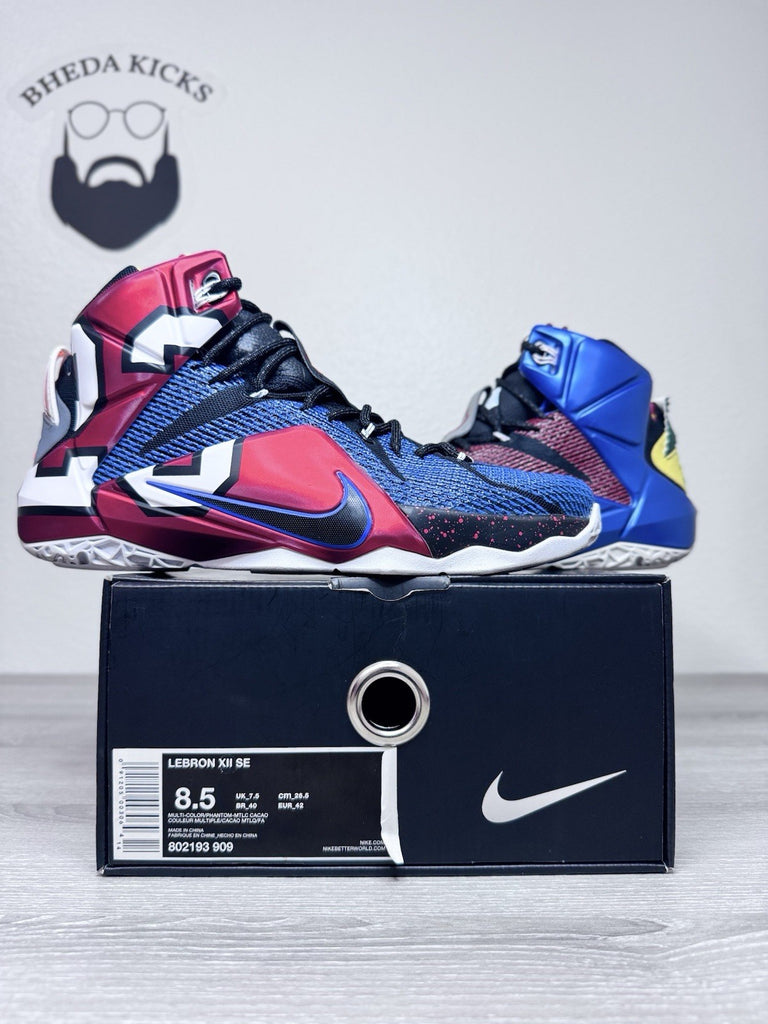 Size 8.5 - Nike LeBron 12 XII SE What The 2015 Multi-Color 802193-909 Preowned