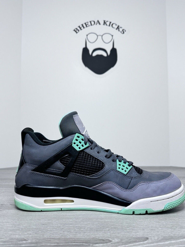 Size 12 - 2013 Air Jordan 4 Retro Green Glow Grey 308497-033 Men Sneakers