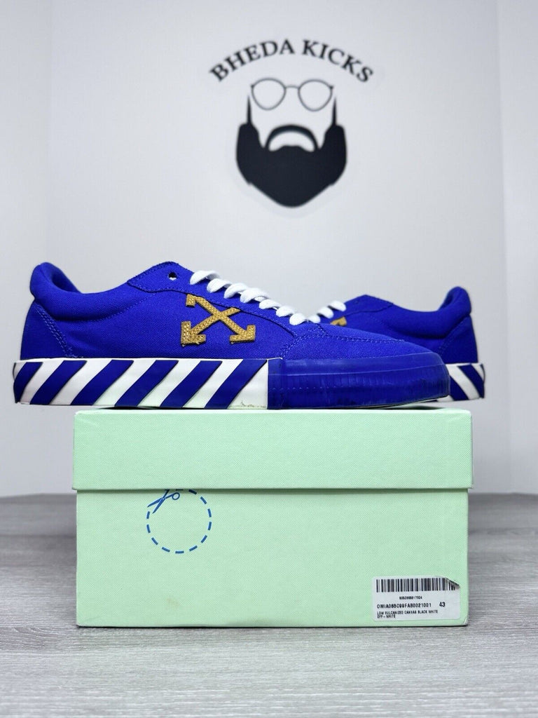 Size 43 EU (10 Men) - Off-White Vulcanized Low Canvas Blue Yellow White Black