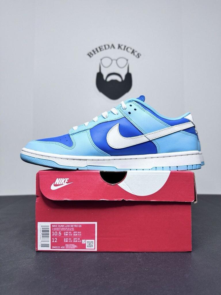 Nike Dunk Low Retro QS "Argon" White Argon Blue DM0121-400 Men's Size 10.5