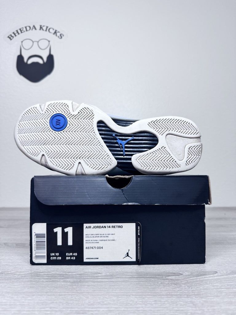 Size 11 - Nike Air Jordan 14 Retro Wolf Gray [487471-004] Preowned Authentic