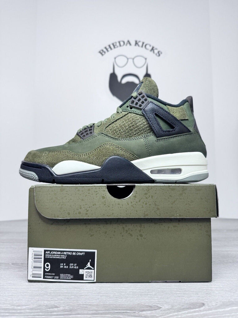 Size 9 - Jordan 4 SE Retro Low Craft Olive FB9927-200 Preowned Authentic