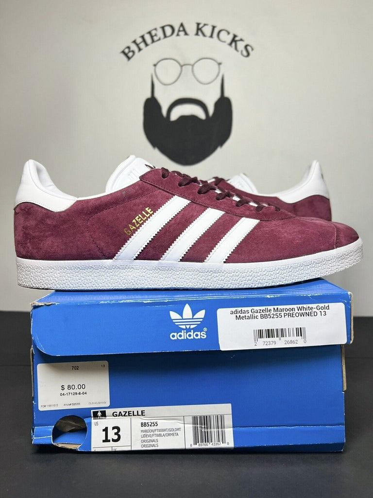 Men Size 13 - adidas Gazelle Maroon BB5255 Preowned Authentic OG Clean