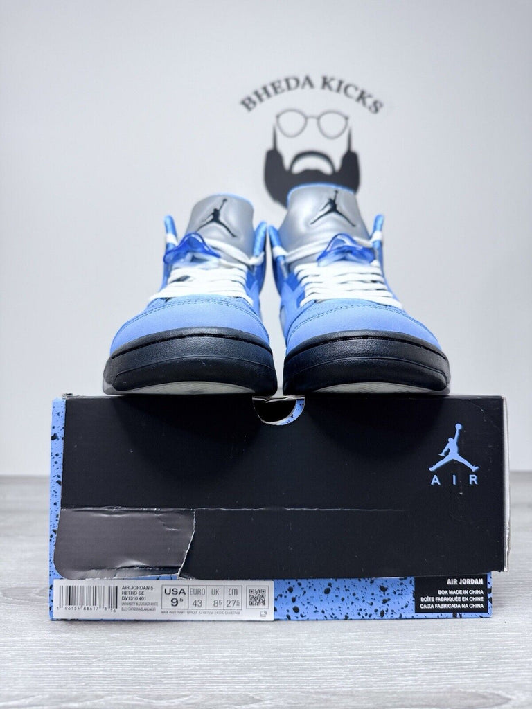 Size 9.5 - Nike Air Jordan 5 Retro SE UNC University Blue DV1310-401 Preowned