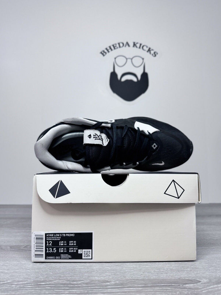 Size 12 - Kyrie Low 5 TB Promo Black/White-White DX6651-002 Preowned