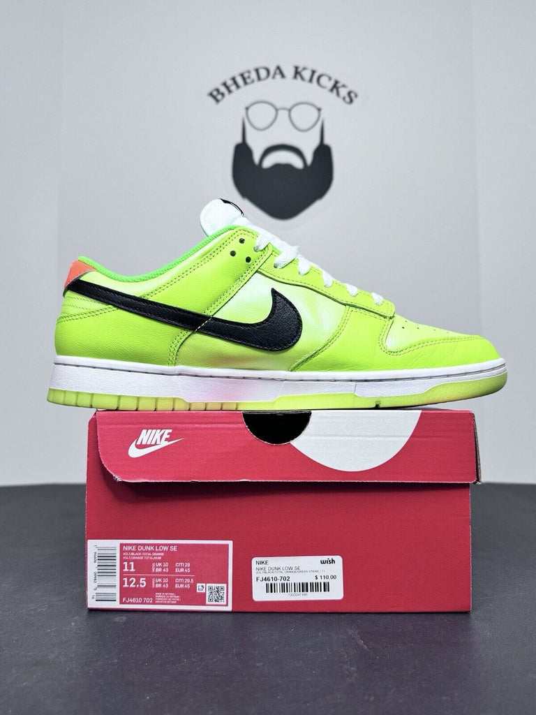 Nike Dunk Low SE Splash Volt Glow in the Dark FJ4610-702 Preowned Men's Size 11