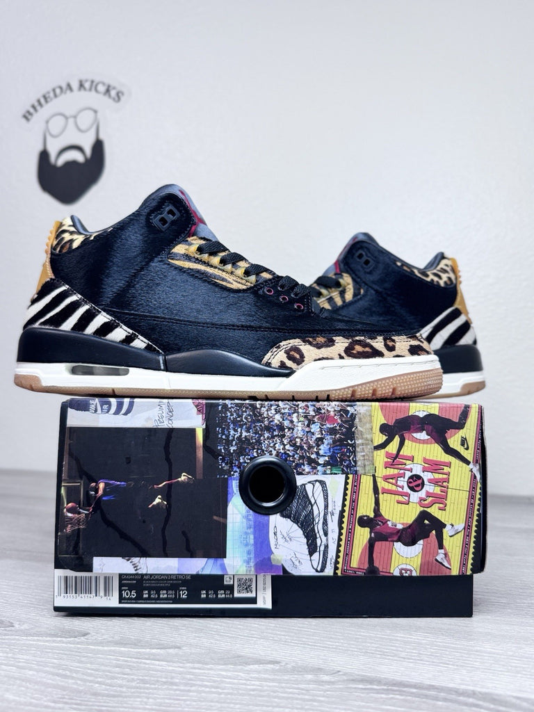 Size 10.5 - Air Jordan 3 Retro SE Animal Instinct White Black (CK4344-002)