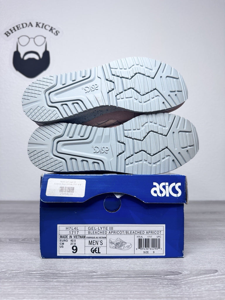 Size 9 - Asics Gel-Lyte III 'Bleached Apricot' Men's Beige Gray H7L4L-1717 NEW