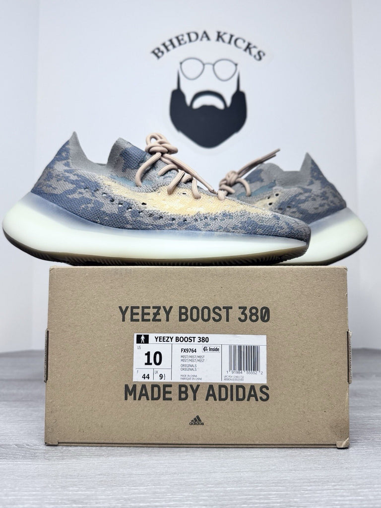 Size 10 - Adidas Originals Yeezy Boost 380 Mist Mens FX9764 Non-Reflective NEW