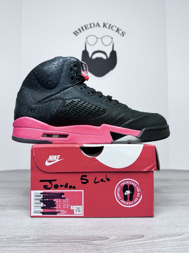 Size 10 - Nike Air Jordan 5 Retro 3Lab5 2013 Black Infared Rare 599581-010