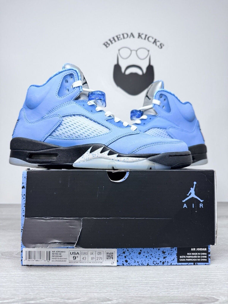 Size 9.5 - Nike Air Jordan 5 Retro SE UNC University Blue DV1310-401 Preowned