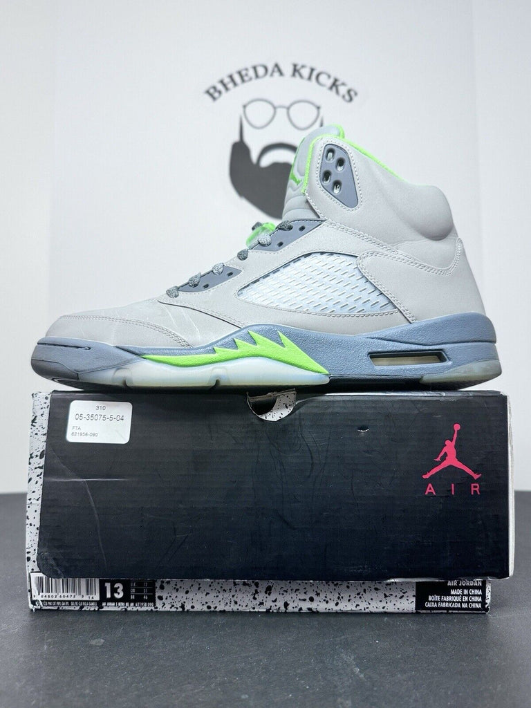 Nike Air Jordan 5 Retro Green Bean DM9014-003 Silver Metallic Green 2022 Size 13