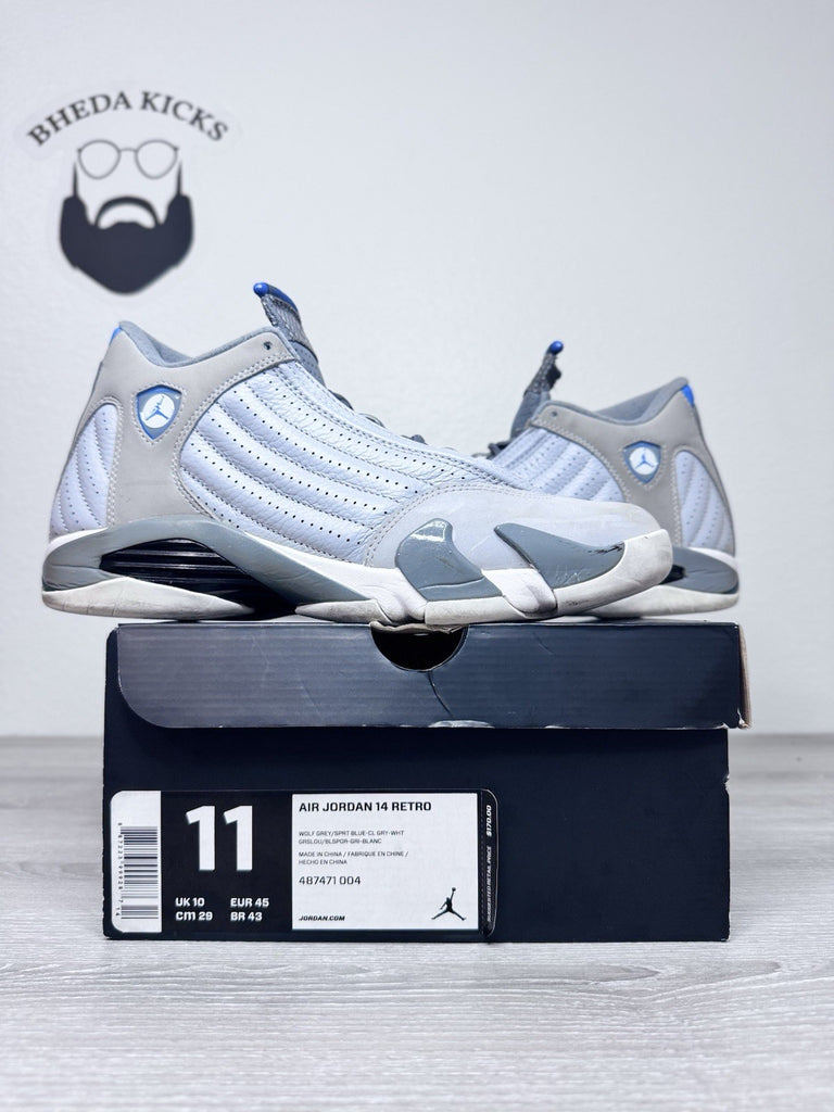 Size 11 - Nike Air Jordan 14 Retro Wolf Gray [487471-004] Preowned Authentic
