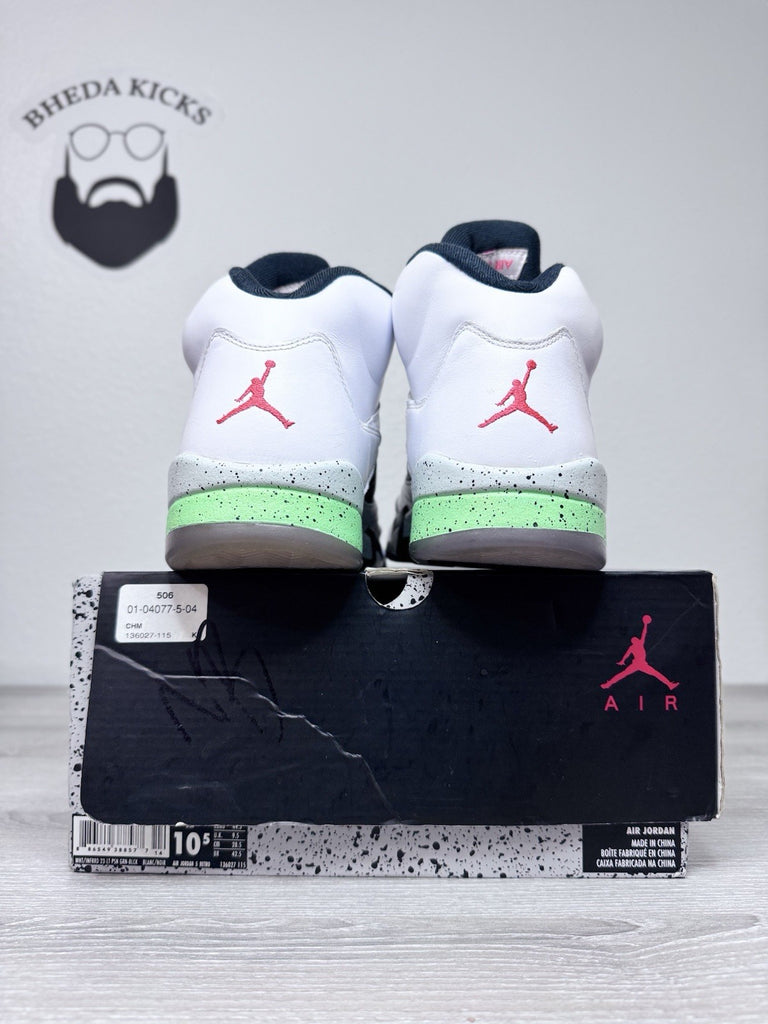 Size 10.5 - Nike Air Jordan 5 Poison Green 136027-115 OG V Retro Fire Red