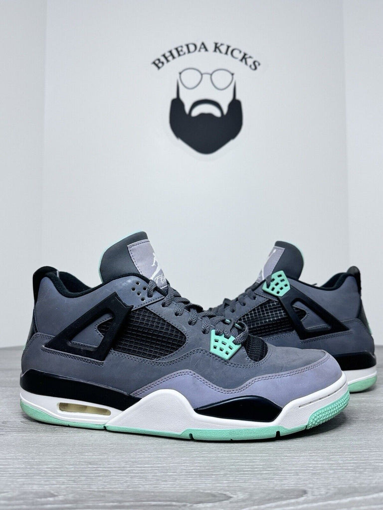 Size 12 - 2013 Air Jordan 4 Retro Green Glow Grey 308497-033 Men Sneakers