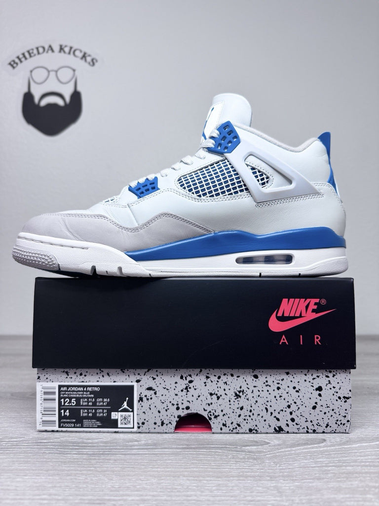 Size 12.5 - Nike Air Jordan 4 Retro Shoes Preowned Military Blue FV5029-141